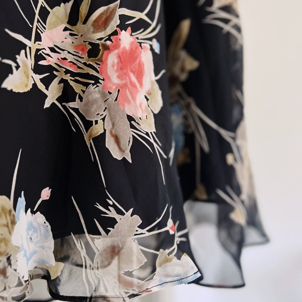 NWT Charter Club 100% Silk Floral Midi Skirt Petite 12P Romantic Cottagecore - Picture 3 of 5